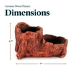 thumbnail image 5 of Ceramic Wood Plant Pot | Indoor Planter for Succulents & Flowers (Redwood Boot), 5 of 6