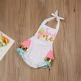 thumbnail image 4 of Caoirhny Baby Girls Summer Sleeveless Romper Ice Cream Print Three-layer Ruffle Jumpsuit Infant Off Shoulder Backless One-piece Clothes, 4 of 7