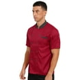 thumbnail image 5 of Doomiva Chef Jacket Chef Coat Men Women Short/Long Sleeve Kitchen Cooking Hotel Uniform 02#Red Short Sleeve 3XL, 5 of 7