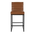 thumbnail image 2 of Vinn 26 Inch Modern Counter Stool, Channel Tufted, Brown Vegan Faux Leather- Saltoro Sherpi, 2 of 5