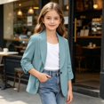 thumbnail image 5 of Grblisyd Girls Cropped Blazer Jacket Suit Jackets Kids Long Sleeve Formal Blazers Dress Coats 5-15 Years, 5 of 8