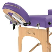 Saloniture Professional Portable Massage Table with Backrest - Lavender