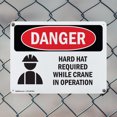 thumbnail image 5 of (2 Pack) Hard Hat Required While Crane In Operation OSHA Danger Sign 18 Inch X 12 Inch Indoor / Outdoor Rust-Free Aluminum Metal Signs for Workplace, Workshop, and Construction Site,, 5 of 8