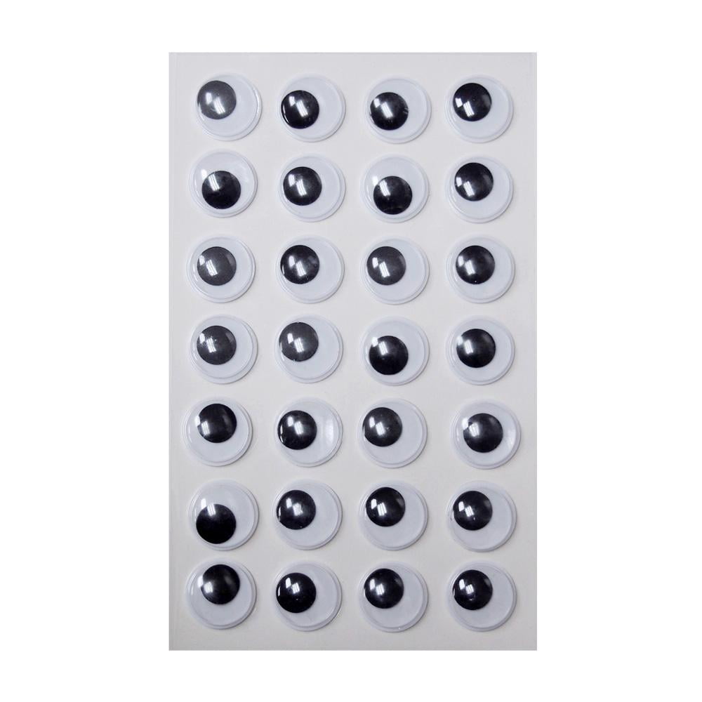 Small Googly Eyes Self Adhesive Sticker, Black, 3/4Inch, 28Count