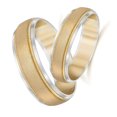 thumbnail image 3 of Pompeii3 Gold Matching His Hers Two Tone Wedding Band Ring Set, 3 of 3