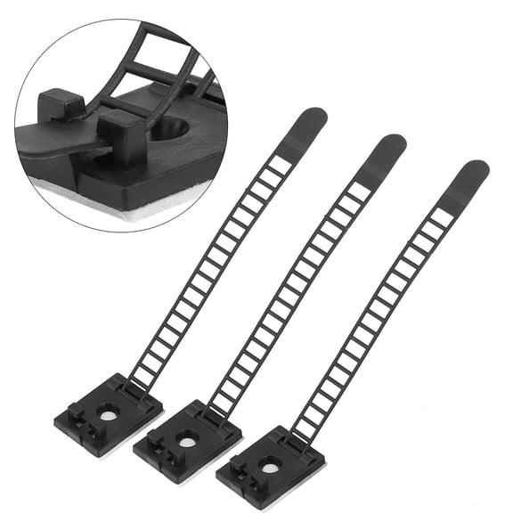 50 Uds Clips Ajustables Autoadhesivos Sujeta Cables De Coche Abrazadera Organizadora Negro Tamaño Pequeño Para Uso Diario En El Hogar Y La Oficina