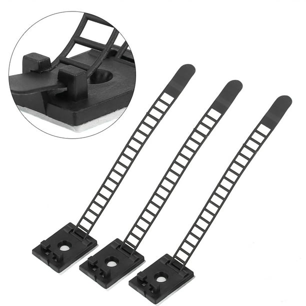 50 Uds Clips Ajustables Autoadhesivos Sujeta Cables De Coche Abrazadera Organizadora Negro Tamaño Pequeño Para Uso Diario En El Hogar Y La Oficina