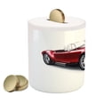 thumbnail image 2 of Cars Piggy Bank, Old-Fashioned Vintage Coupe Car Automobile Illustration with Digital Smooth Color Effects, Ceramic Coin Bank Money Box for Cash Saving, 3.6" X 3.2", Red, by Ambesonne, 2 of 4