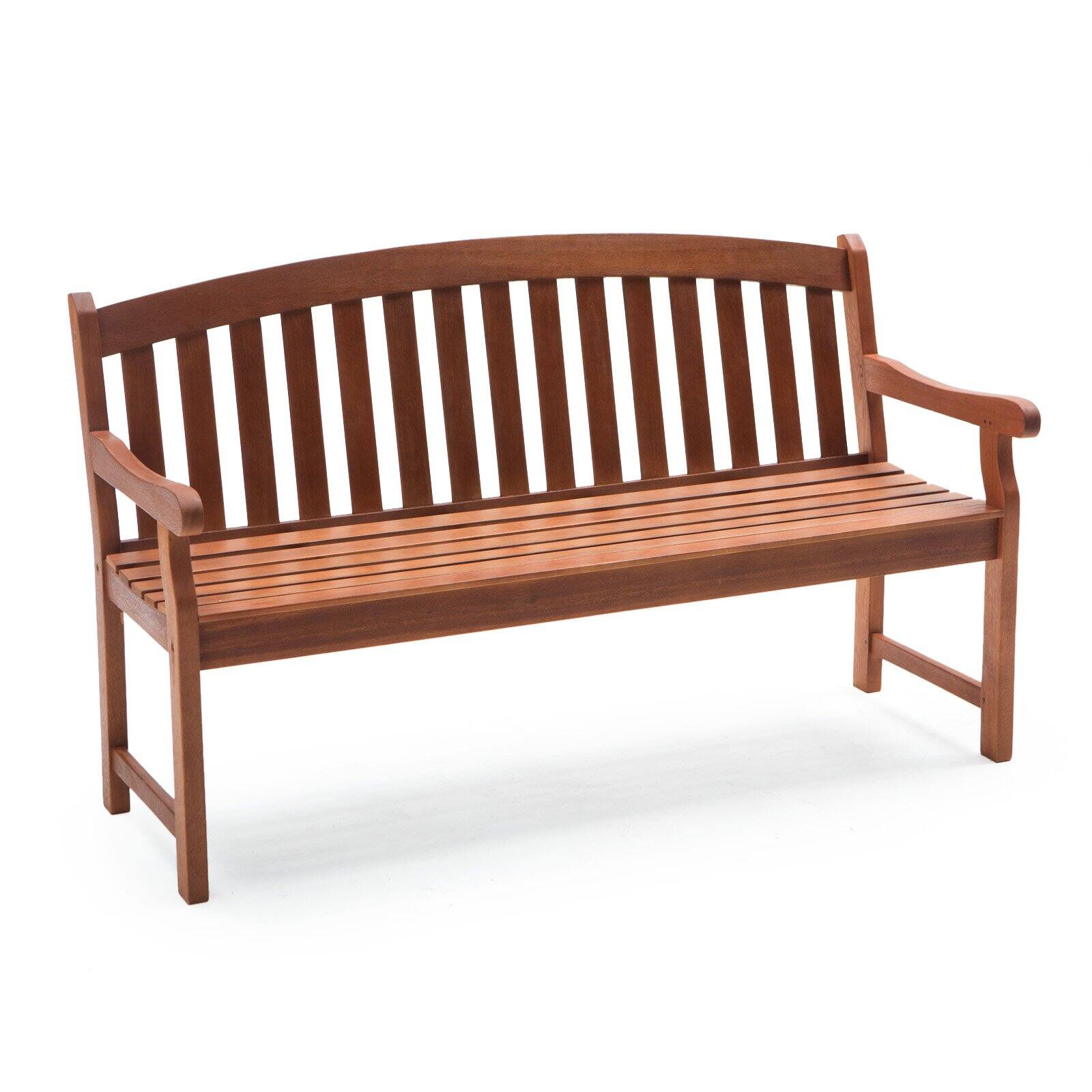 Coral Coast Amherst Curved Back Outdoor Wood Garden Bench Natural Walmart Com Walmart Com