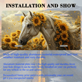 thumbnail image 3 of 1 Pcs 2D Flat License Plate Covers & Frames, White Horse with Sunflowers For Decorative Front, Waterproof For Decoration Aluminum License Plate Covers & Frames Cover For Men Women, 12" X 6", 3 of 7