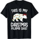 thumbnail image 1 of Playera de Mujer con Diseño de Oso Polar en Pijama Navideño y Santa, Unisex, Negra y Blanca, Regalo Ideal, 1 of 7
