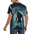 thumbnail image 2 of Lsque Moon Wolf Warrior Pattern Mens Polo Golf Shirts Funny Graphics Shorts Sleeve Button Shirts Baseball T-shirt-4X-Large, 2 of 7
