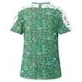 thumbnail image 4 of Birdeem Blouses pour Femmes Femmes Imprimé Manches Courtes Col Rond Chandail en Dentelle Hauts Chemises Blouse, 4 of 12