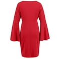 thumbnail image 3 of Women's Formal Dress Long Sleeve Split Sleeve Bodycon Dress Elegant Round Neck Party Work Dress plus Size Short Formal Dresses Evening Dresses Formal Woman Dresses Long Evening Gowns for Women Fancy, 3 of 7