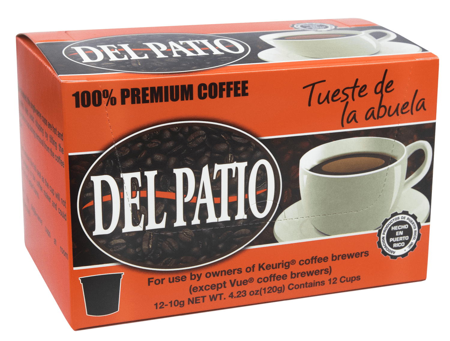 Del Patio Coffee K-Cup Café Del Patio Tueste De Abuela Premium Roast Arabica Beans