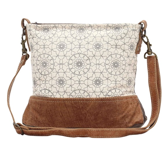 Myra Bags Ferris Wheel Upcycled Canvas Crossbody Bag S-1034
