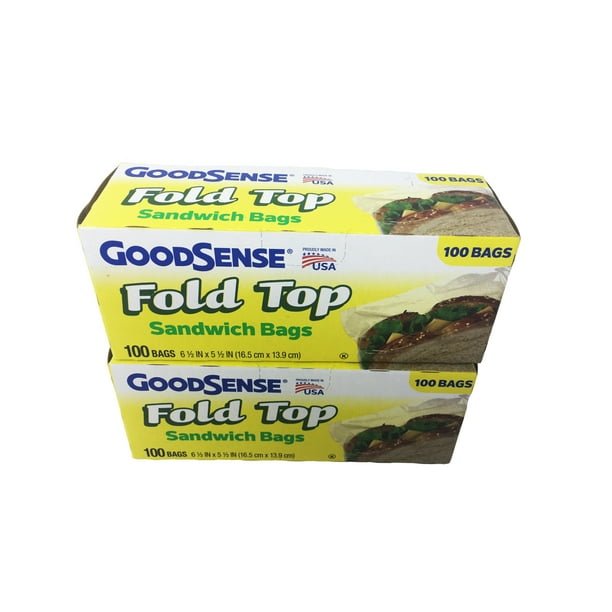 Good Sense Fold Top Sandwich Bags 100 bags. Pack of 2