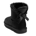 thumbnail image 3 of YDN Women Cozy Slip On Low Heels Back Bow Short Boots Round Closed Toe Flats Ankle Booties Winter Warm Shoes Size 5.5 Black, 3 of 4