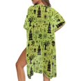 thumbnail image 5 of HELLHERO Spooky Pattern Long Kimono Swimsuit Cover Up Polyester Lightweight Free Size Bathing Suit Cover Up for Women, 5 of 6