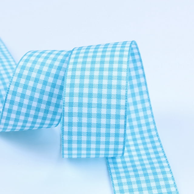 6mm Wide Lattice Plaid Ribbons Bow Ribbon Gift Wrapping Polyester Ribbon Handmade DIY Accessories,50 Yards Color 7