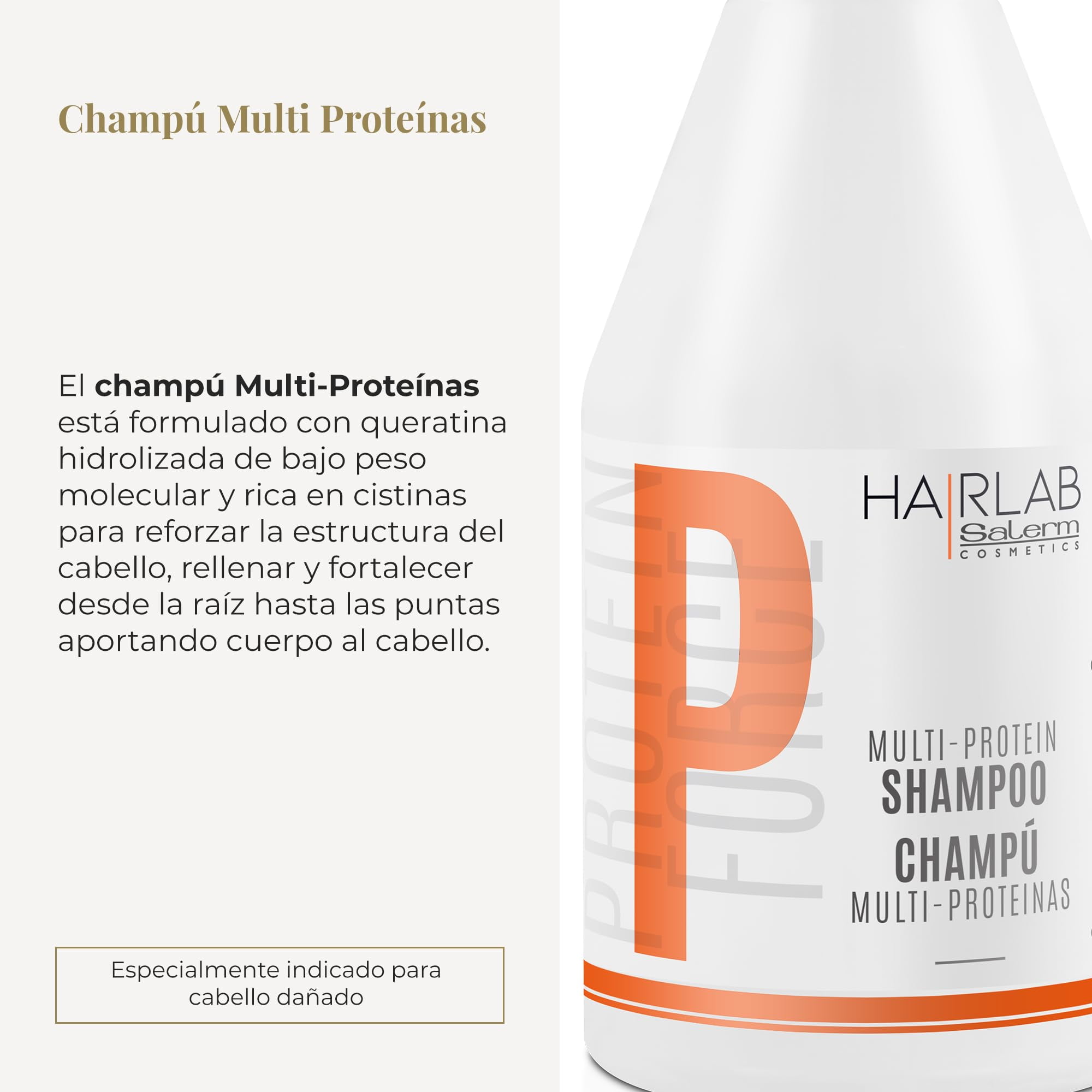 Salerm Cosmetics HAIRLAB MULTI-PROTEIN STRENGTHENING 3-PIECE KIT for Damage Hair,  Shampoo 10.6oz + Balsam 9.8oz + Mask 8.2oz