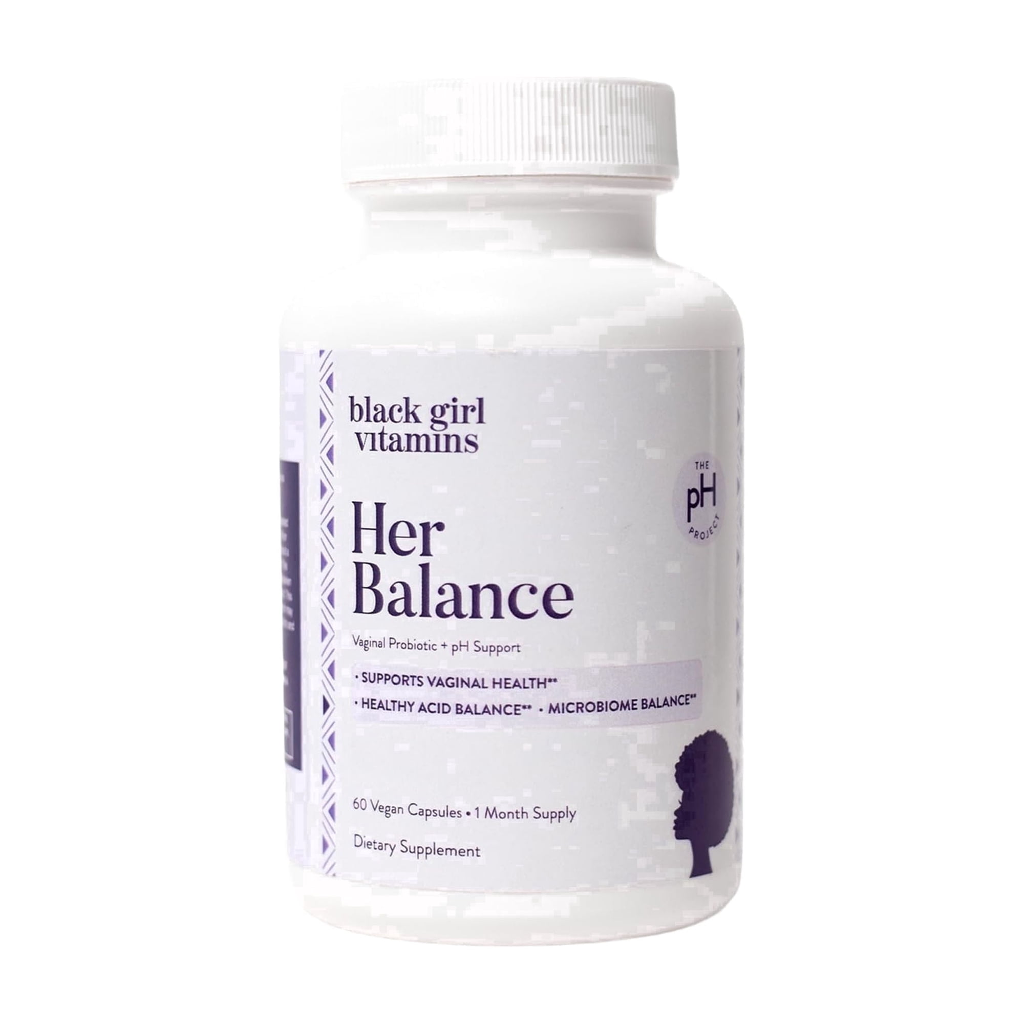 Black Girl Vitamins Her Balance Vaginal Probiotics Capsules | 10 Billion CFU Lactobacillus Crispatus & Gasseri + Fenugreek | Daily Microbiome Support for Women's Vaginal Health | Vegan, Gluten-Free |