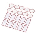 thumbnail image 1 of 20 piezas de parches de sublimación en blanco, parches de reparación de transferencia de calor de tela para planchar en blanco con borde rojo, 1 of 7