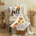 thumbnail image 4 of nukooo Hey There Pumpkin Quotes Throw Pillow Covers Aloha Autumn Harvest Cotton Linen Orange Fall Maple Leaves September Cushion Case 20x20 Inch Set of 4 (4pc Fall Time, 20x20 Inch), 4 of 6