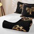 thumbnail image 4 of Erosebridal Fashion Letter H Monogrammed Bed Spread Queen For Cheetah Lover,Brown Leopard Print Cute BowknotQueen Coverlet Set For Girls Women,3pcs, 4 of 7