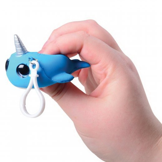 US Toy 4639 Squishy Narwhal Toy with Glitter Eyes