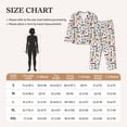 thumbnail image 3 of KLL Retro Style Print Women's Long Sleeve Pajamas with Pants Sleepwear Loungewear 2 Set-Large, 3 of 7