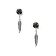 thumbnail image 2 of Delight Jewelry Silvertone 3-D Feather Black Crystal Clip on Earrings, 2 of 5