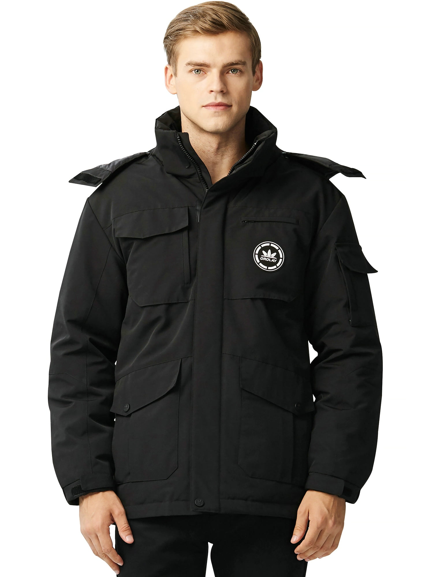 Orolay Men's Winter Jackets Hooded Puffer Jacket Warm Winter Coat Thickened Mens Jackets Red Xl