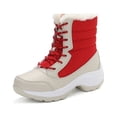 thumbnail image 2 of Womens Waterproof Snow Boots Mid Calf Lace Up Winter Warm Outdoor Snow Boots Size 4.5-10, 2 of 10