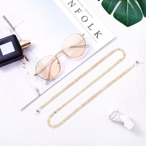 Raindrops Eyeglass Chains for Men Eyeglass Chain 1Set Golden Metal Fashion Hanging Neck Prevent Glasses from Falling