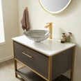 thumbnail image 6 of Vinnova Gandia 17.7in Cloudy Gray Finish Glass Round Over-Mounted Bathroom Vanity Vessel Sink Bowl, 6 of 8