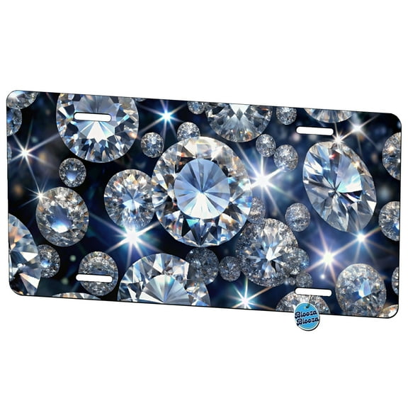 Lots Of Diamonds Metal Novelty License Plate