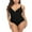 Black, variant on Women's Scalloped One-Piece Swimsuit Monokini Swimwear