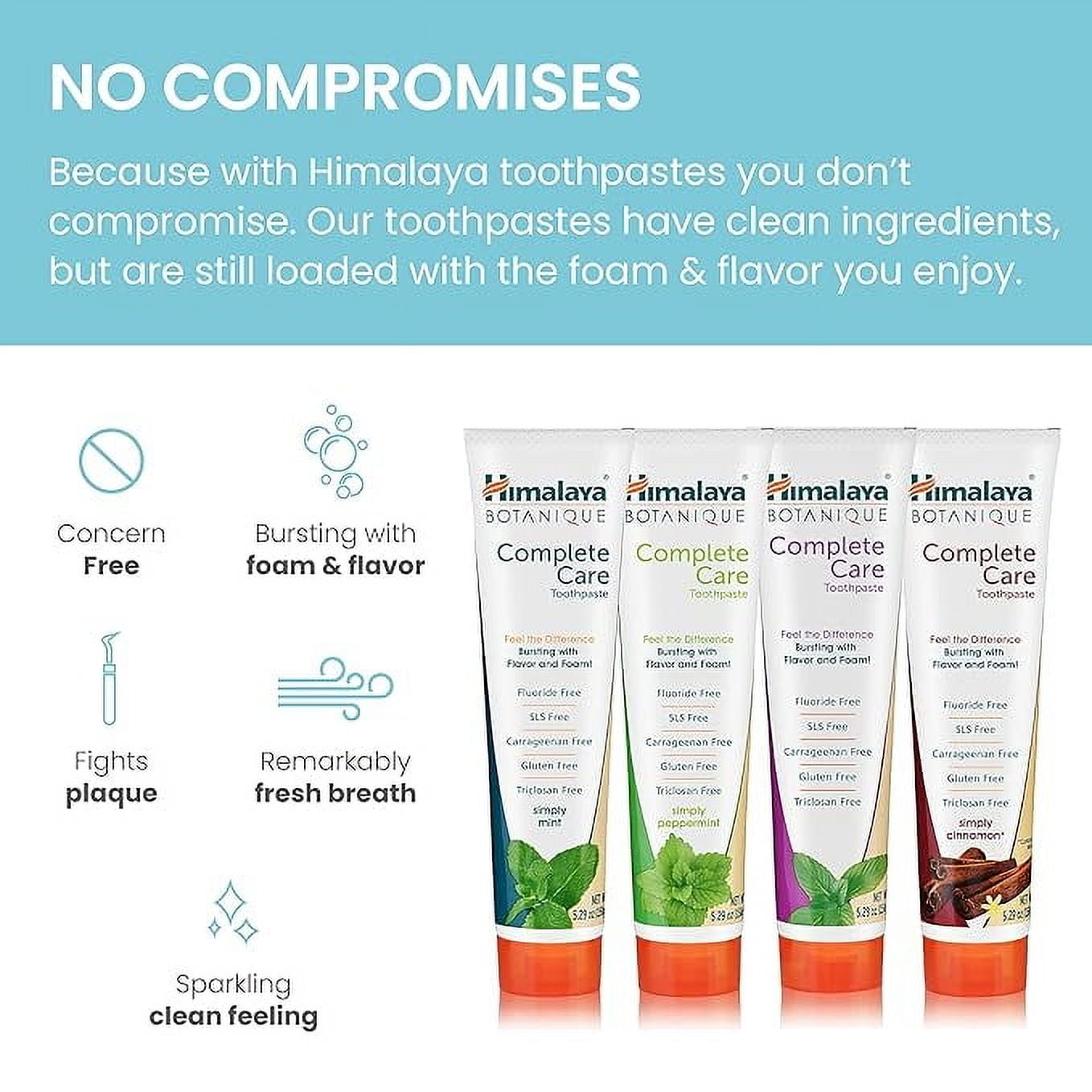 Himalaya Botanique Complete Care Toothpaste with Xylitol and Neem, Variety Pack, 5.29 oz, 4 Pack