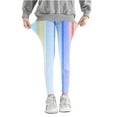 thumbnail image 2 of gljltg Girl's Leggings Holiday Stretchy Full Ankle Length Striped Tights Girls Gradient Printed Pants High Waist Stretchy Soft Tights Kids Summer Leggings For School Wearing, 2 of 5