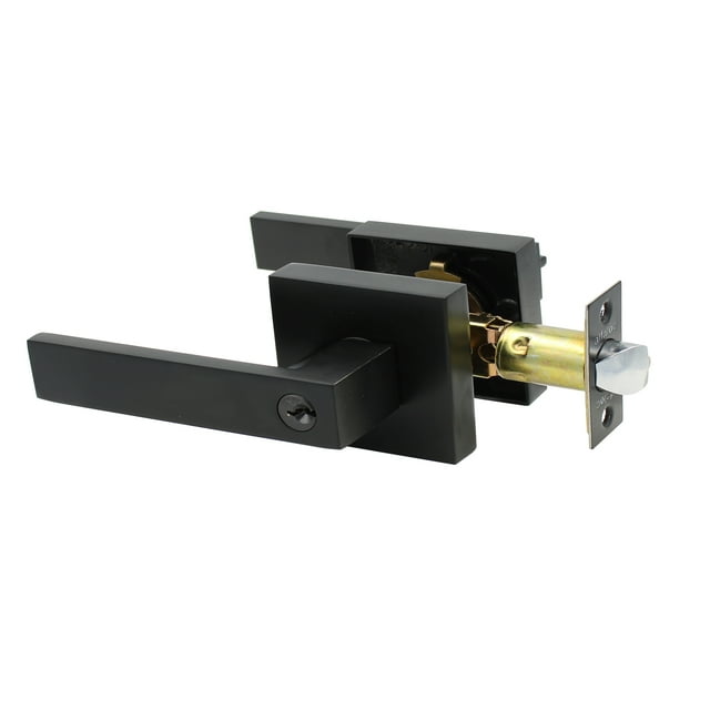 Chapa De Seguridad Cerradura Alfaloc Manija Entrada/recamara Negro Mate De Lujo