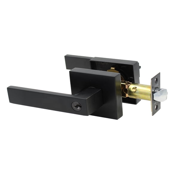 Chapa De Seguridad Cerradura Alfaloc Manija Entrada/recamara Negro Mate De Lujo