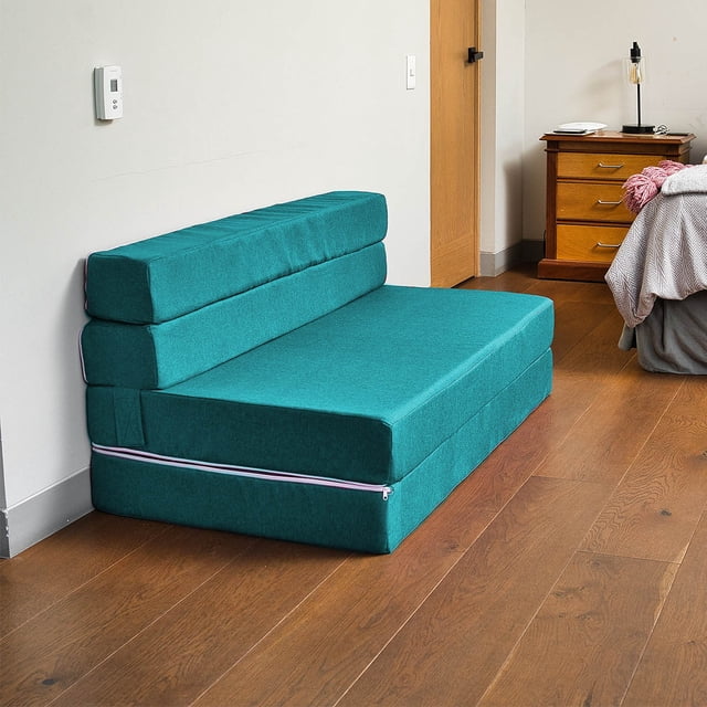 Sofá Cama Plegable - Queen Size - Verde Petróleo Home Memory Foam SOFA CAMA COZY