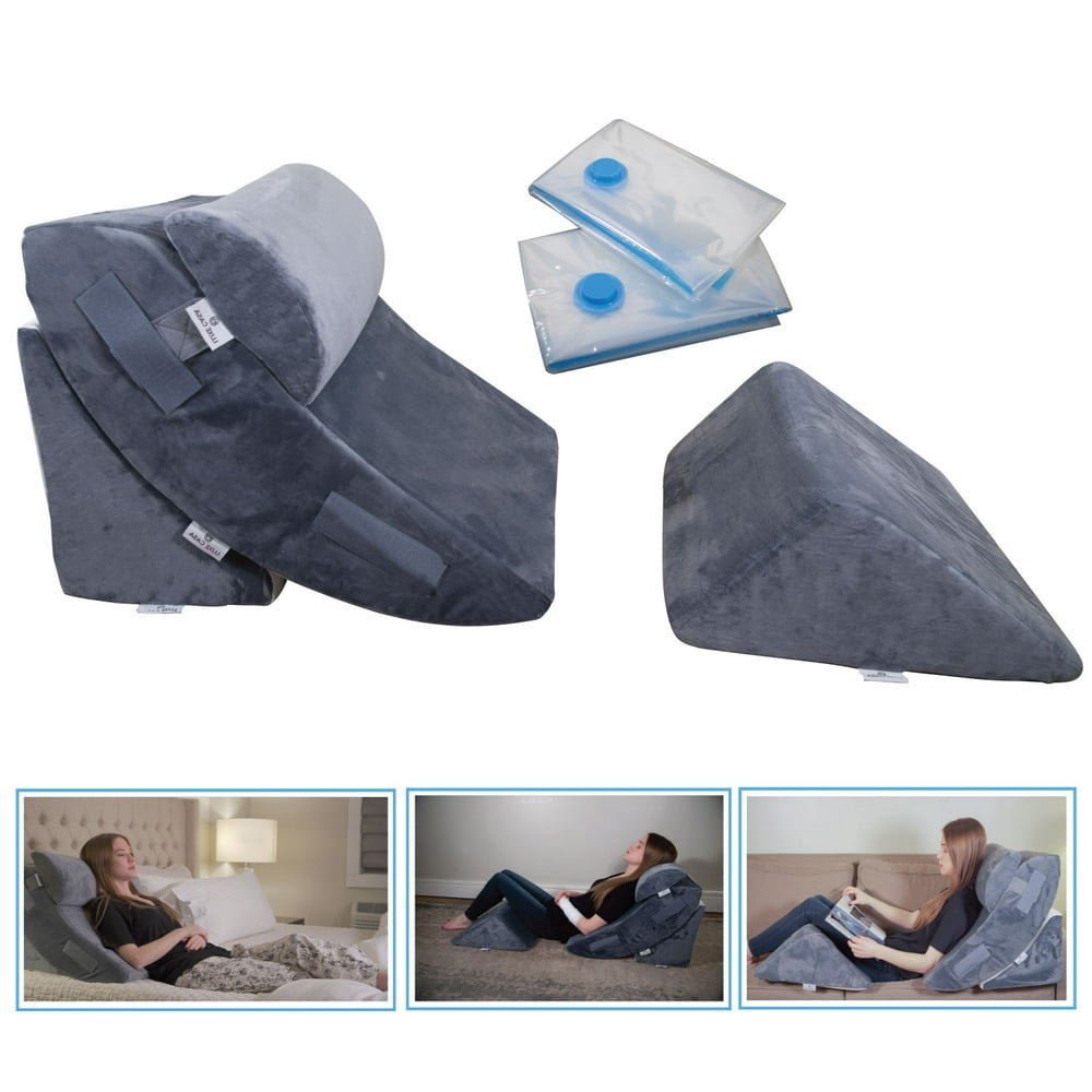 LUXE CASA 4 Pcs Orthopedic Bed Wedge Pillow Set Post Surgery, Relaxing