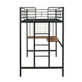 thumbnail image 6 of Gewnee Twin Size Metal Loft Bed Frame with L-Shape Desk and Metal Grid for Kids,Teens, Black, 6 of 8