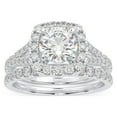 thumbnail image 4 of 1 1/3 Carat TW Women's Moissanite and Natural Diamonds Bridal Set in 10k White Gold, Size 6, 4 of 4