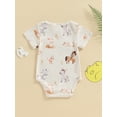 thumbnail image 5 of Musuos Baby Casual Romper, 0-18Months Short Sleeve Crew Neck Animal Print Summer Bodysuit Clothes for Girls Boys, 5 of 9