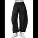 thumbnail image 3 of Pantalones Deportivos para Mujer con Cintura Elástica, Pierna y Cordón Ajustable, Estilo Palazzo Informal con Bolsillos. Negro XL, 3 of 9