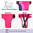 thumbnail image 3 of Paw Legend Cat Diapers for Female Cats Spraying Washable Reusable Kitten Diapers for Cats Incontinence Pet Diapers (3 Pack, Colorful, Small), 3 of 7