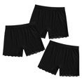 thumbnail image 4 of YONGHS Kids Girls 3 Pack Bike Shorts Solid Color Dance Gym Yoga Sports Bike Shorts Black 11-12, 4 of 7